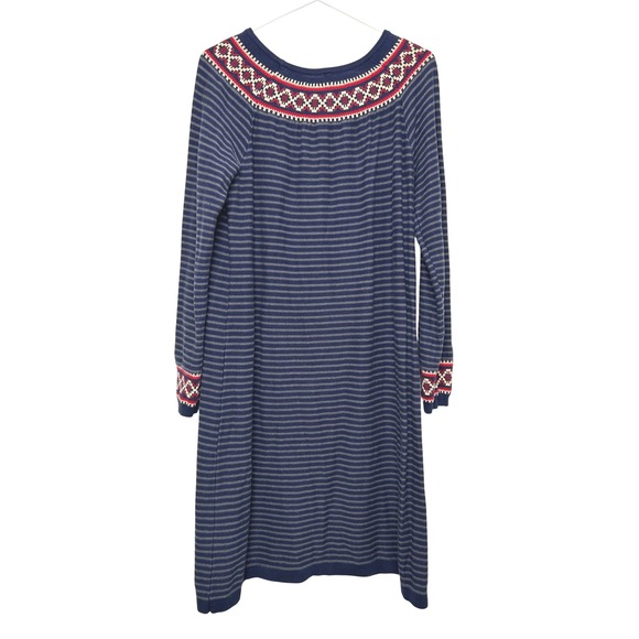Hanna Andersson Dress Women's L Striped Knit Long Sleeve cotton‎ winter nordic - Picture 2 of 8